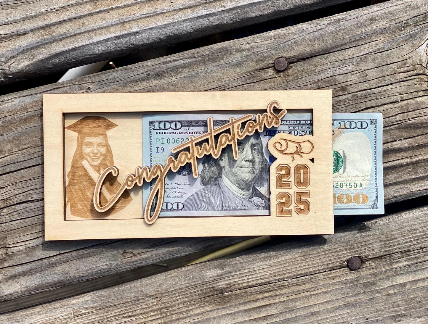 Personalized Graduation Gift Money Holder Custom 2025 Grad Gift Cash Holder Graduation Keepsake Picture of Graduate Unique Gift