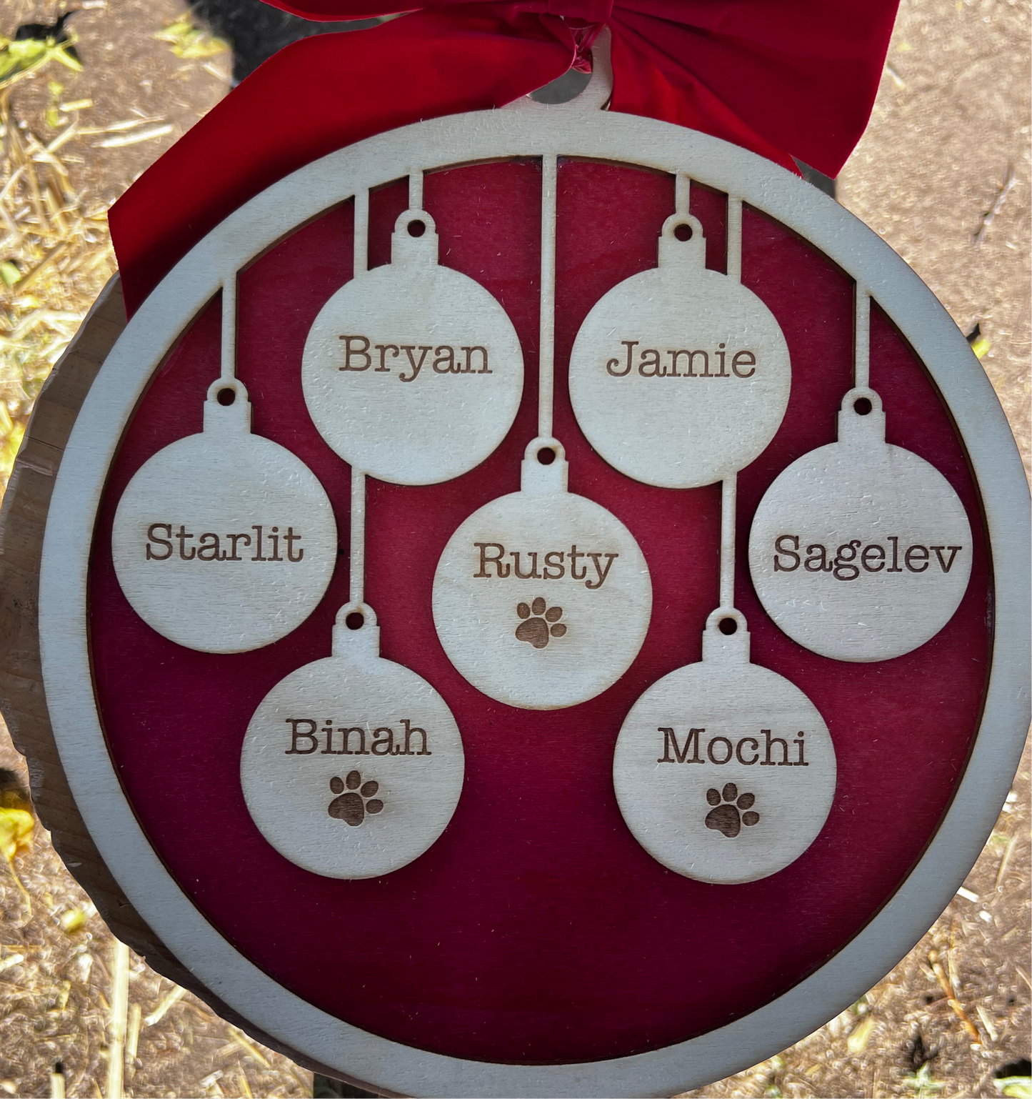 Personalized Bauble Ornament Door Hanger