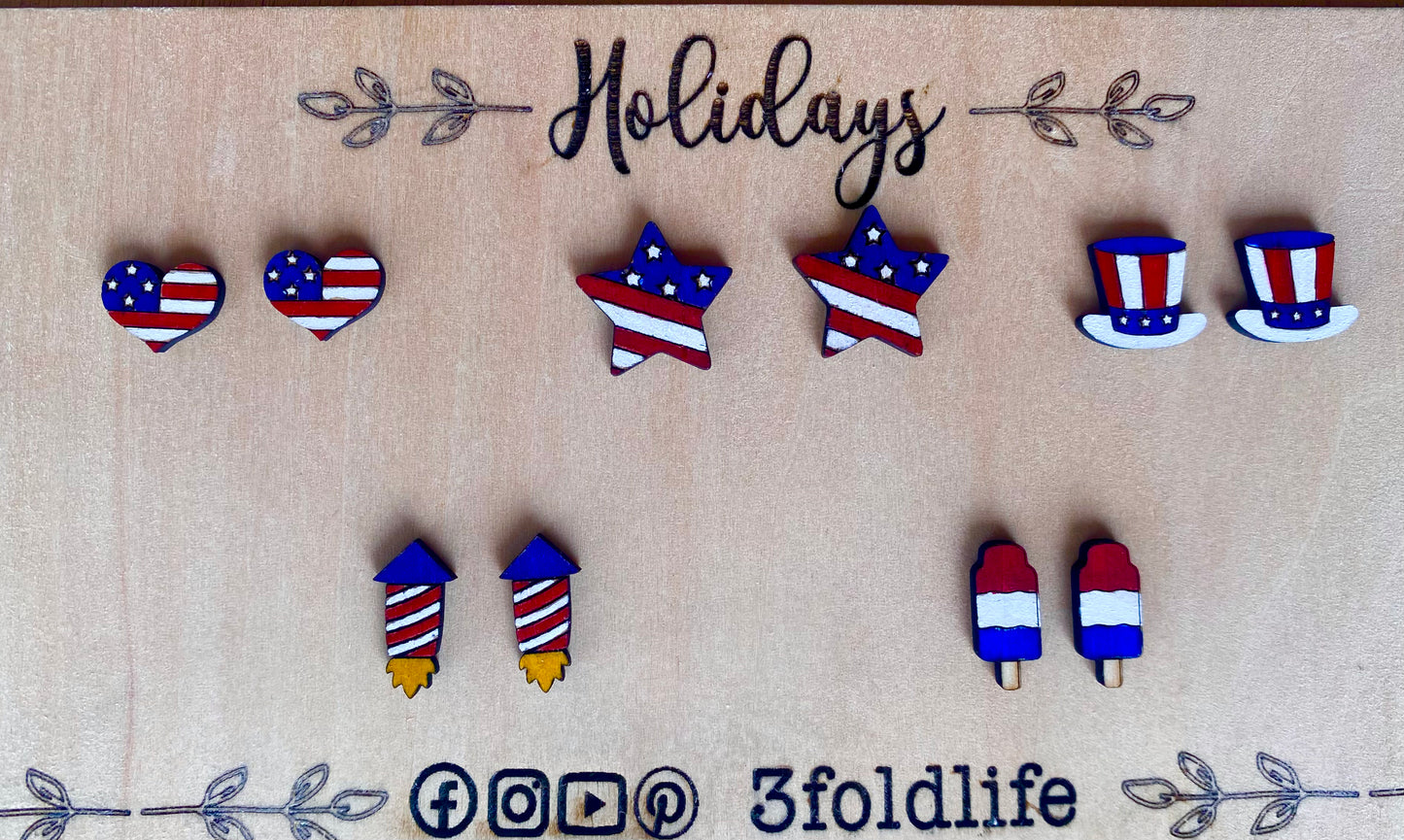 Patriotic 4th of July Earrings