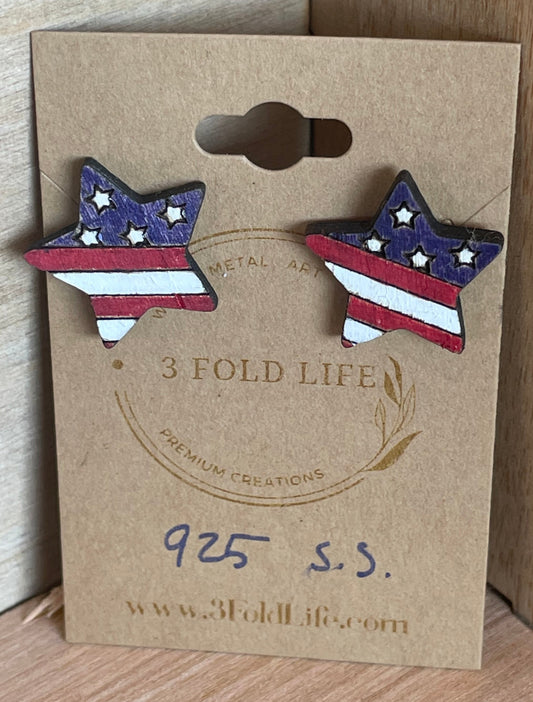 Patriotic Star Flag Earring's Sterling Hardware