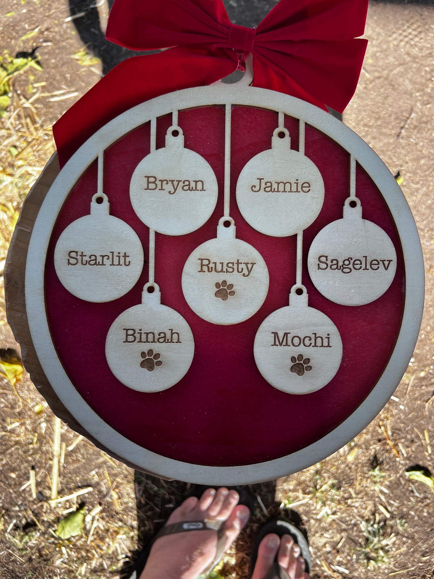 Personalized Bauble Ornament Door Hanger